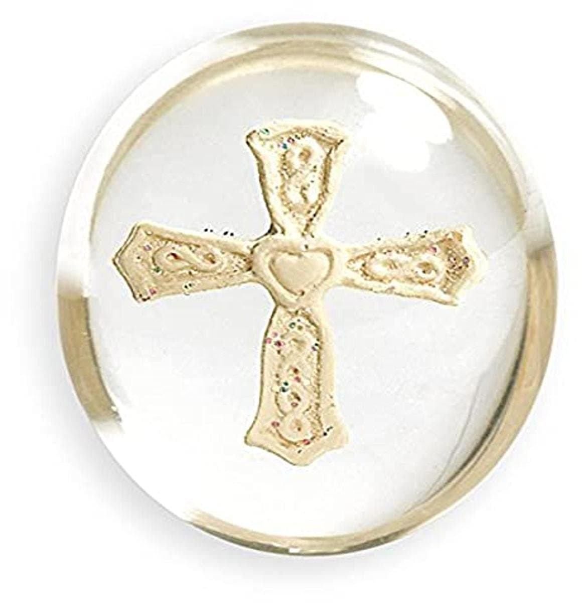 AngelStar Wuhan 8744 Comfort Cross Worry Stone, 1-1/2-Inch, Ivory