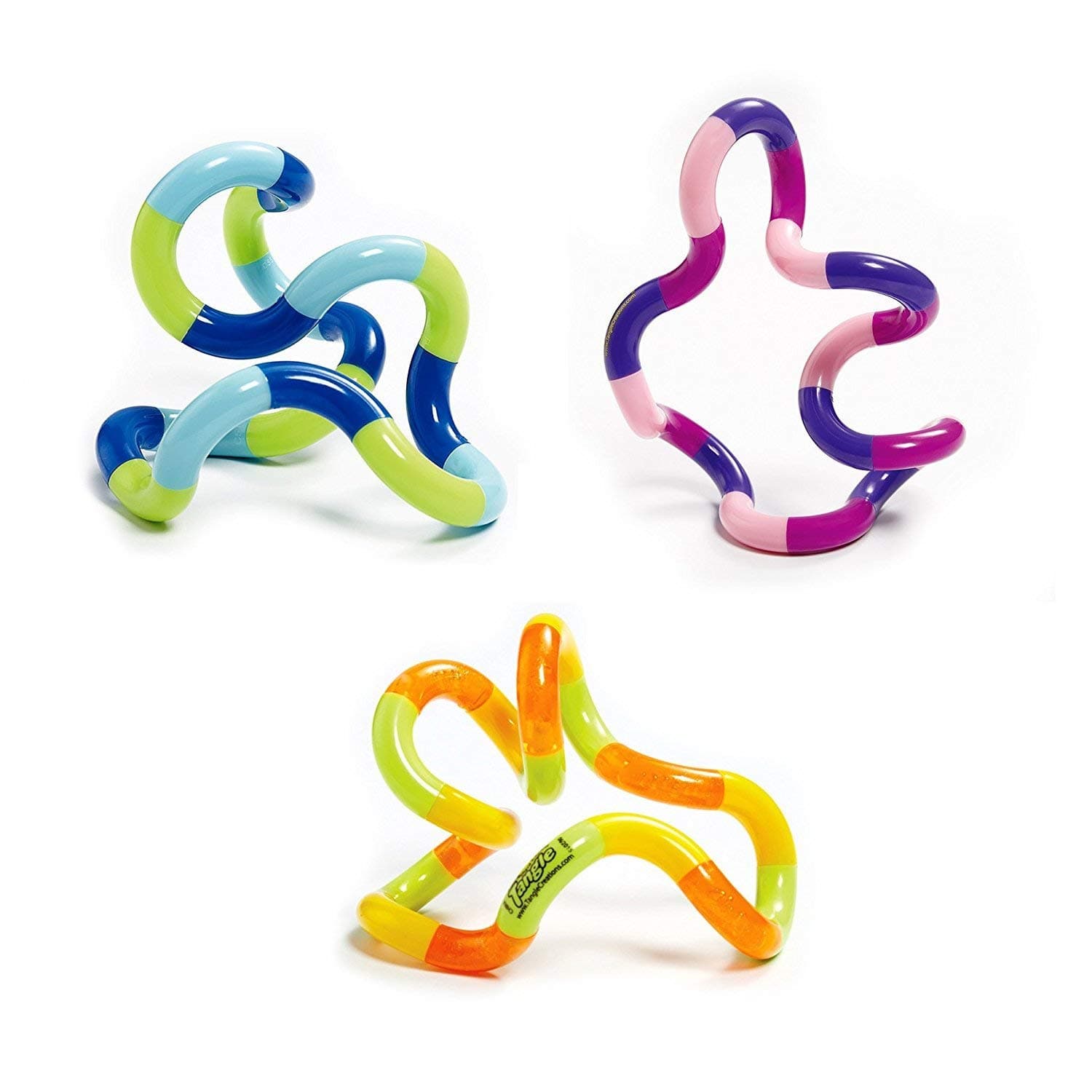 Jr. Classic Sensory Fidget Toy, Set of 3, Lime Green, Purple Pink, Orange Yellow