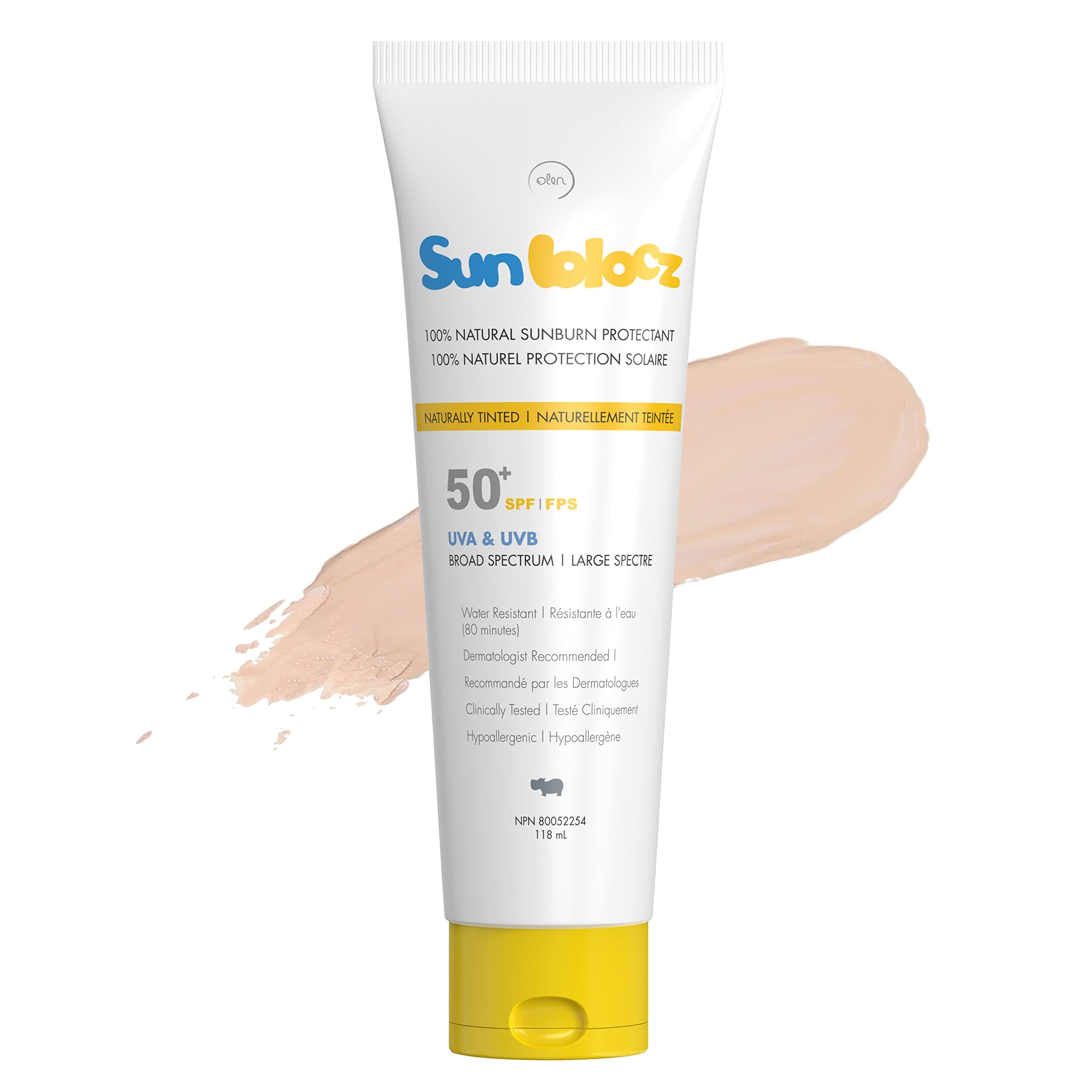 Tinted Sunscreen, SPF 50, Natural Mineral Zinc Oxide, Moisturizing, Non-Comedogenic 4 oz