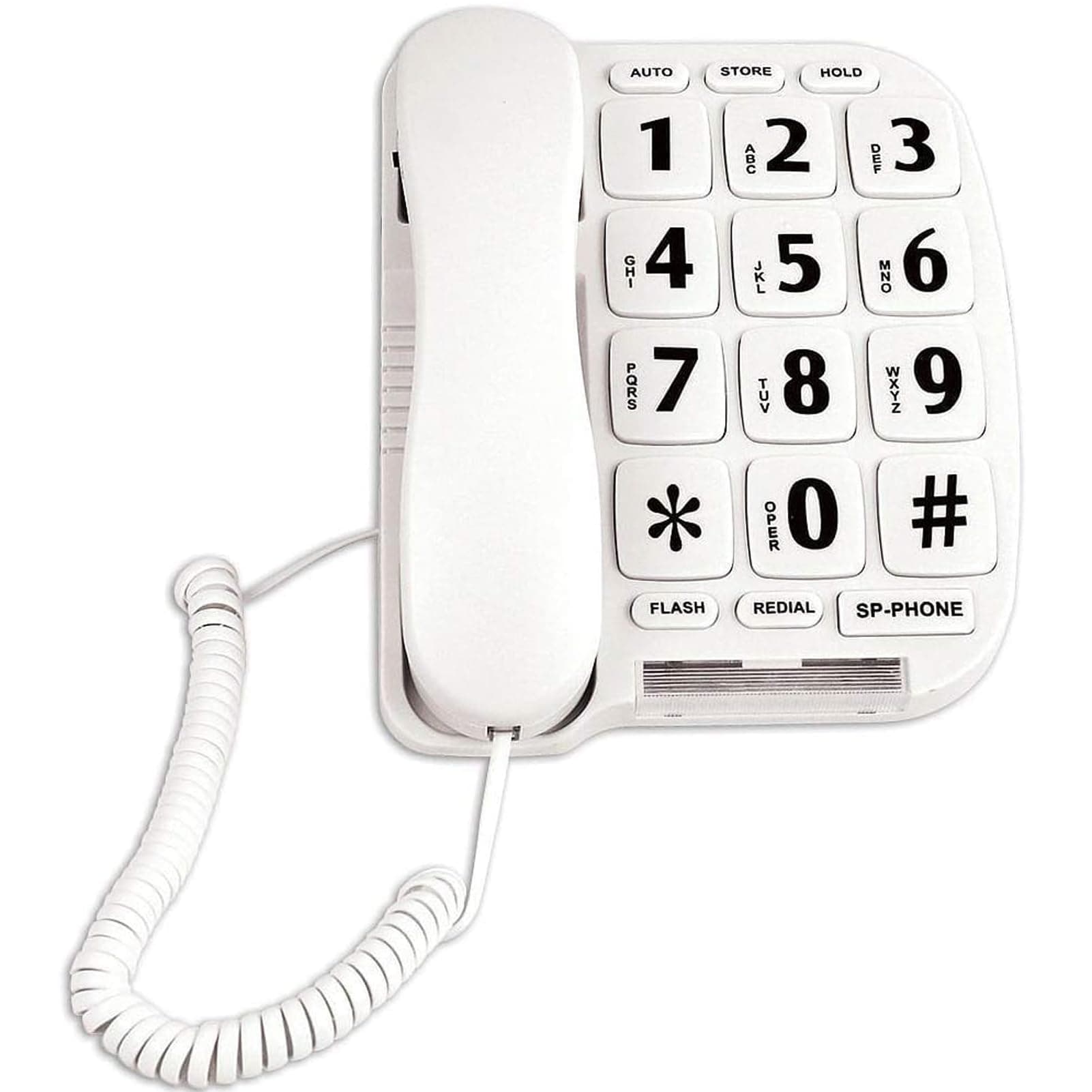 JF11W Big Button Phone for Seniors Home Phone Corded Landline Phone for Elderly Amplified Telephone for Hearing Impaired Aid Telephones with Loud Speakerphone Desktop Telephone