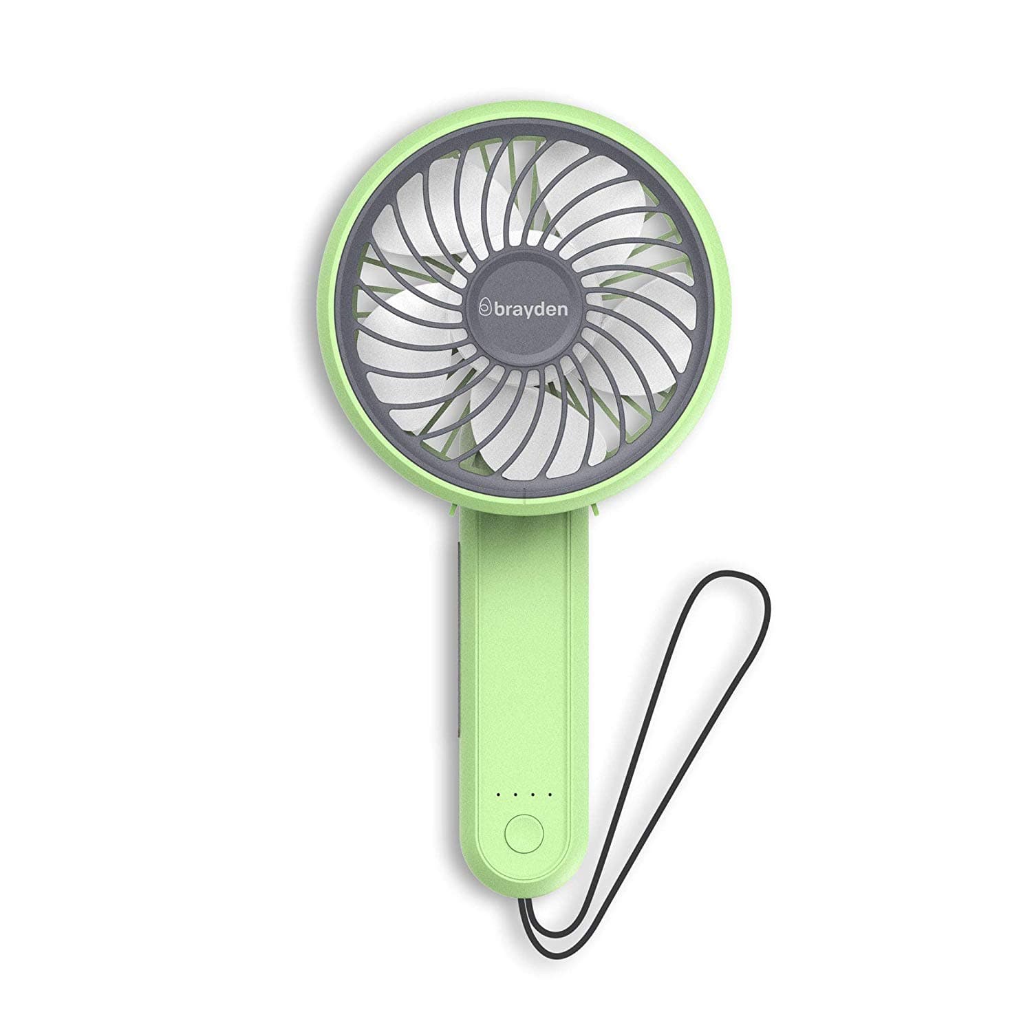 Brayden Airo F20, Rechargeable 180 Degree Foldable Handheld Fan with 3 speed settings (Green)