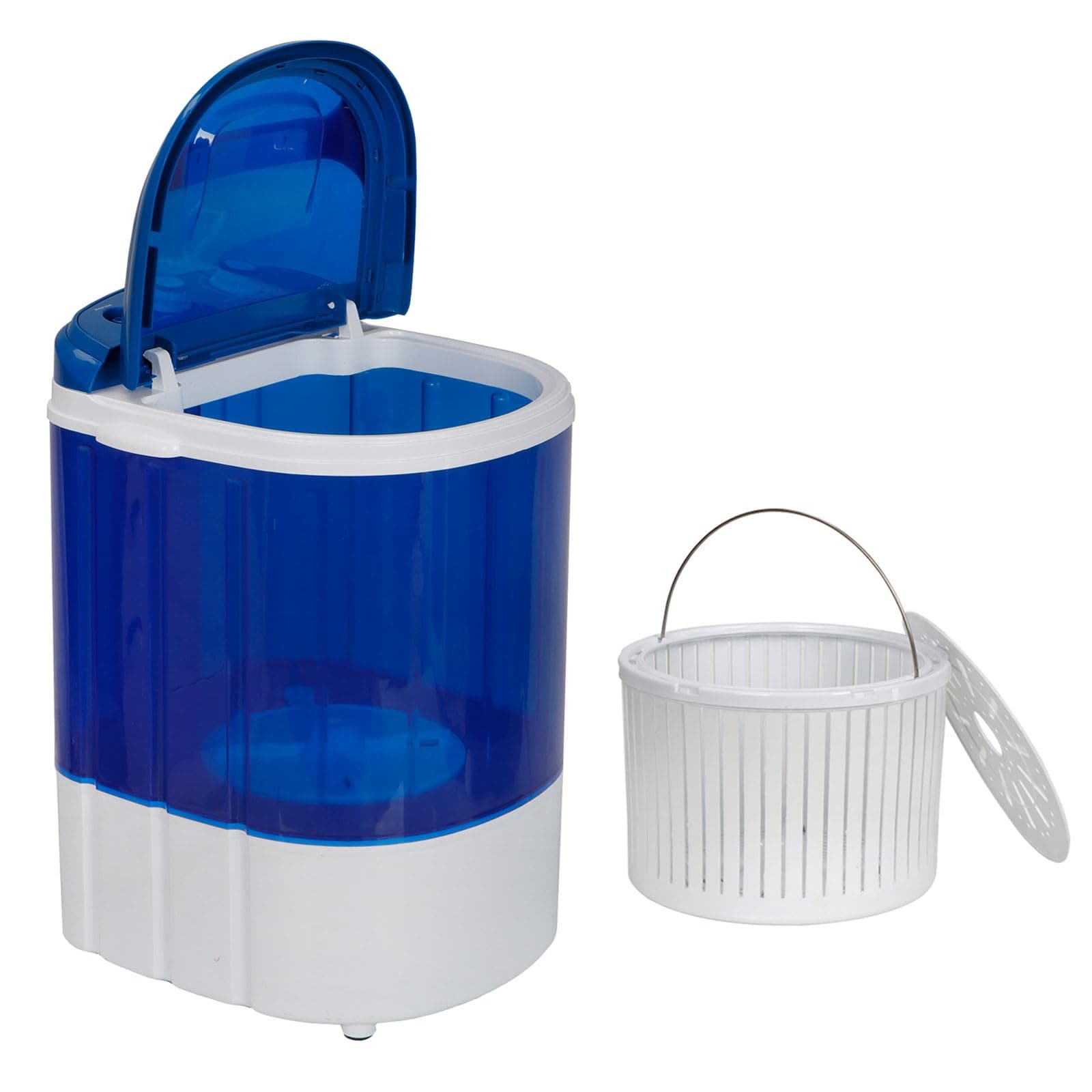 SUPER DEAL Portable Washing Machine, Single Tub Small Laundry Washer 5.7 lbs Washing Capacity for Apartments, Dorms,Traveling, RV, Semi-automatic Laundry 110V, Blue