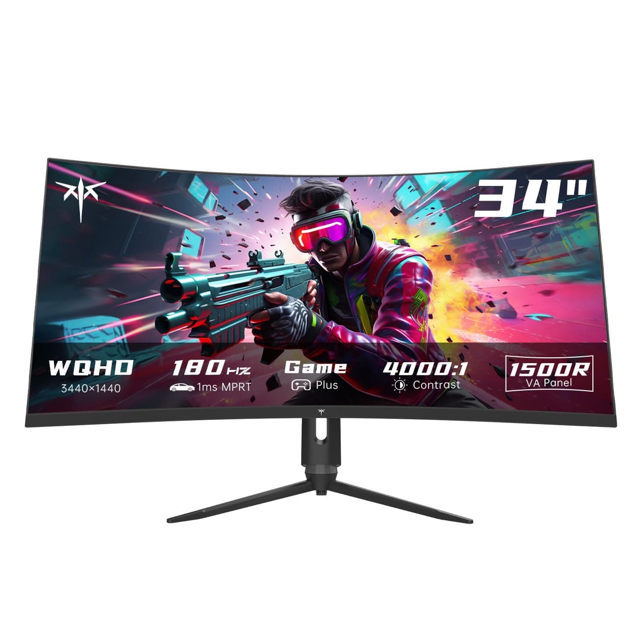 KTC 34 Inch Ultrawide Monitor, 180Hz WQHD 3440X1440 Curved Gaming Monitor, 1500R PC Monitor, HDR, FreeSync & G-Sync, HDMI, DisplayPort, VESA, Tilt Swivel Height Pivot Adjustment, H34S18S