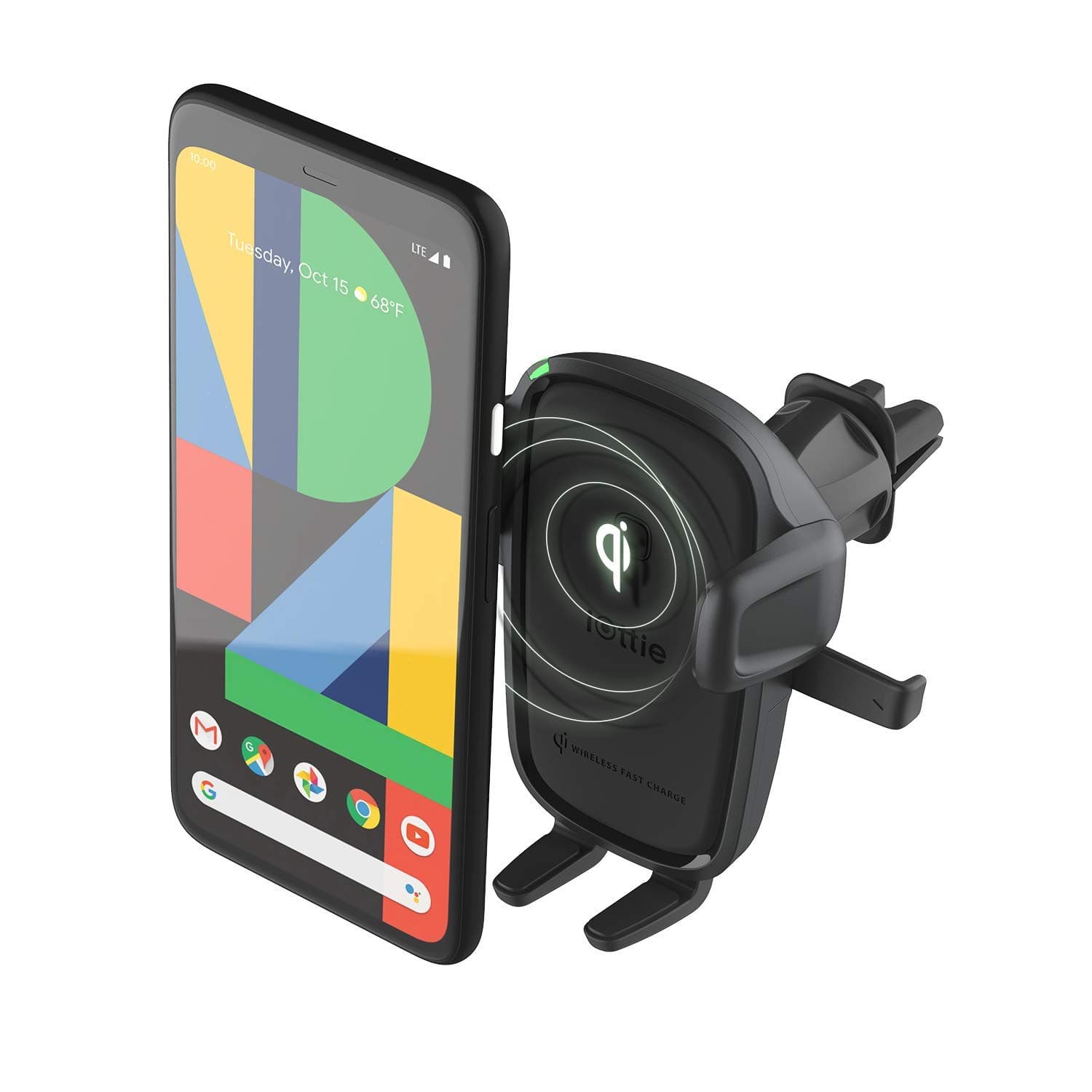 iOttie In-Car Smartphone Holder, Wireless Charging, CD Inserts & Clip Fixed, Easy One Touch 2, Wireless Qi, Compatible with iPhone, Samsung Galaxy, Huawei, LG Smartphones