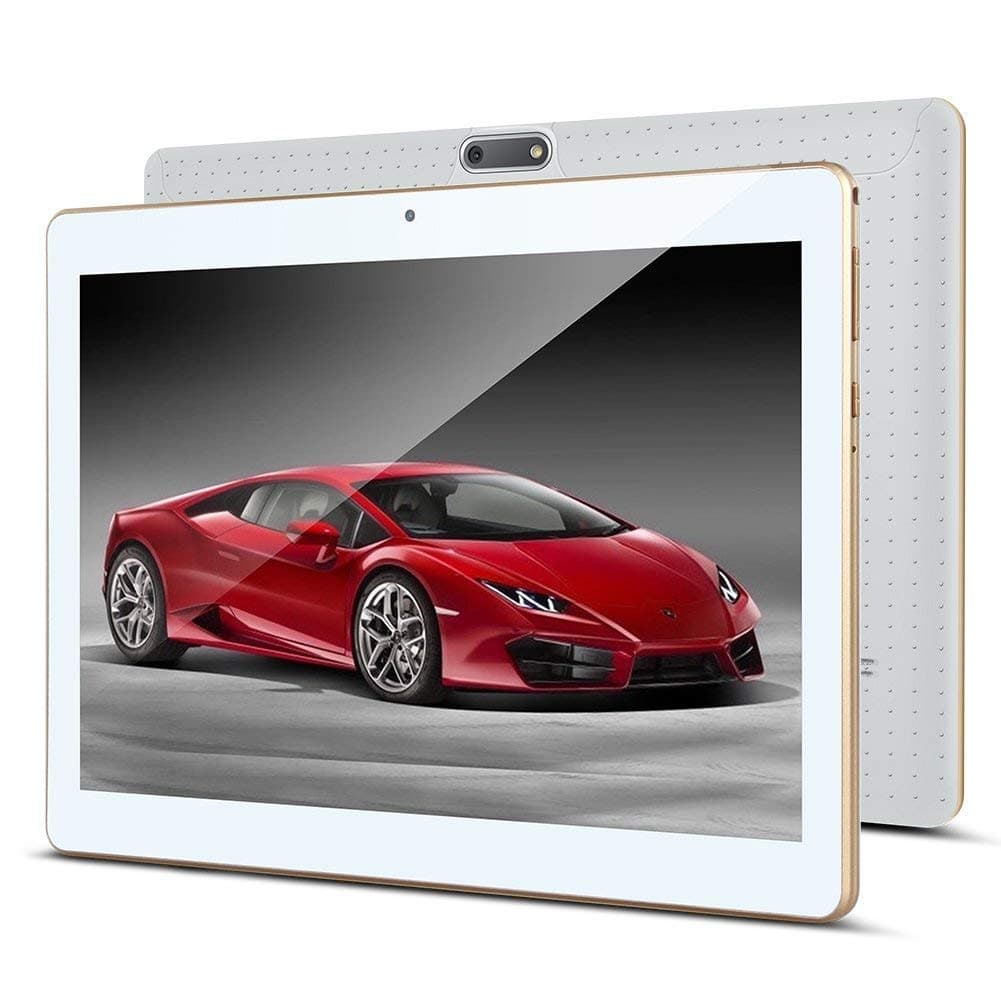 TenYiDe 10.1" Inch Android Tablet PC,3G Unlocked Phablet 4GB RAM 64GB Storage with Dual sim Card Slots and Cameras, Tablet PC with WiFi, Bluetooth,GPS(White)