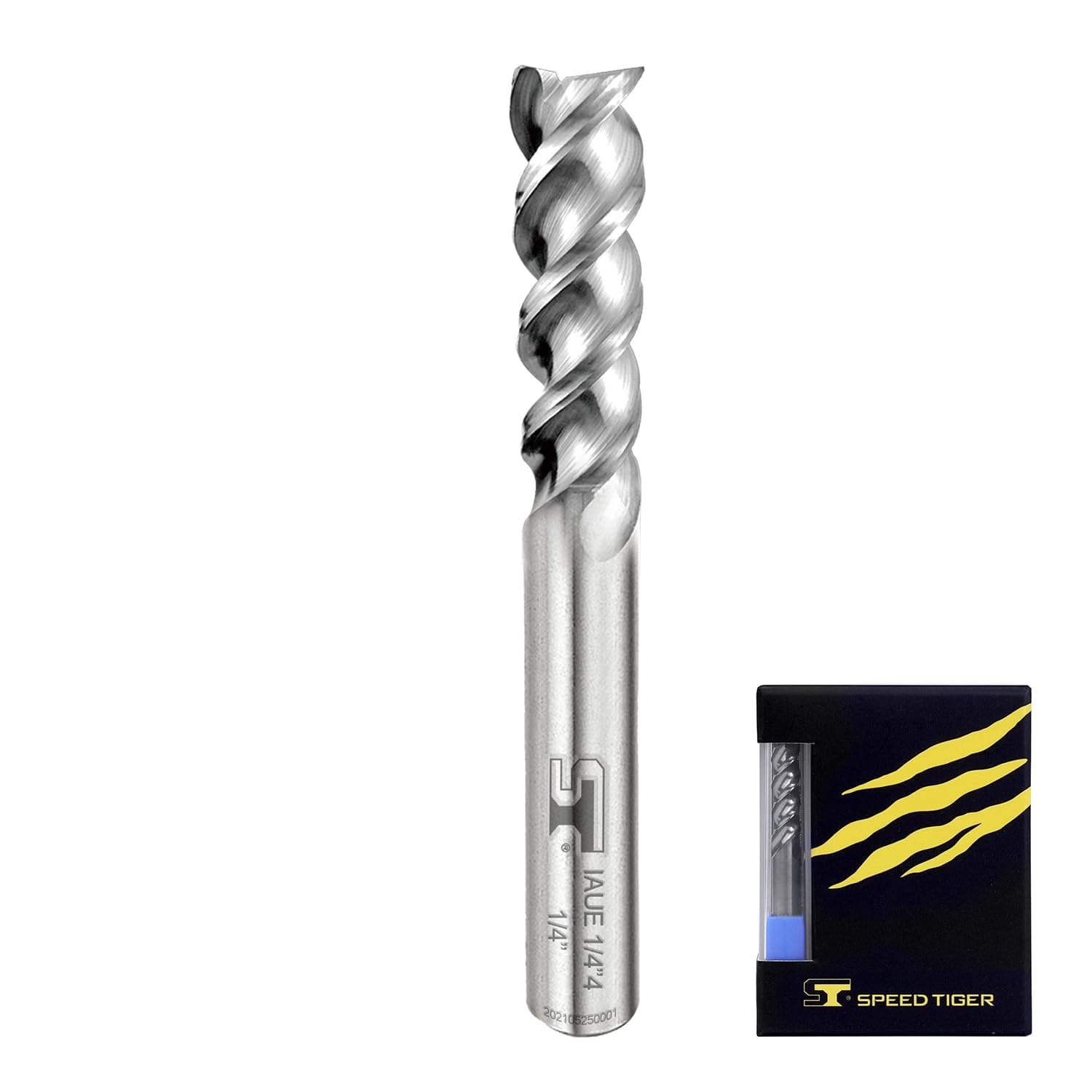 Carbide Square End Mill - 3 Flute - IAUE1/4 3 (5 Pieces, 1/4") - High Feed U-Type Design - for Roughing and Finishing - for Milling Aluminum Applications – Professional Mill Bits Sets