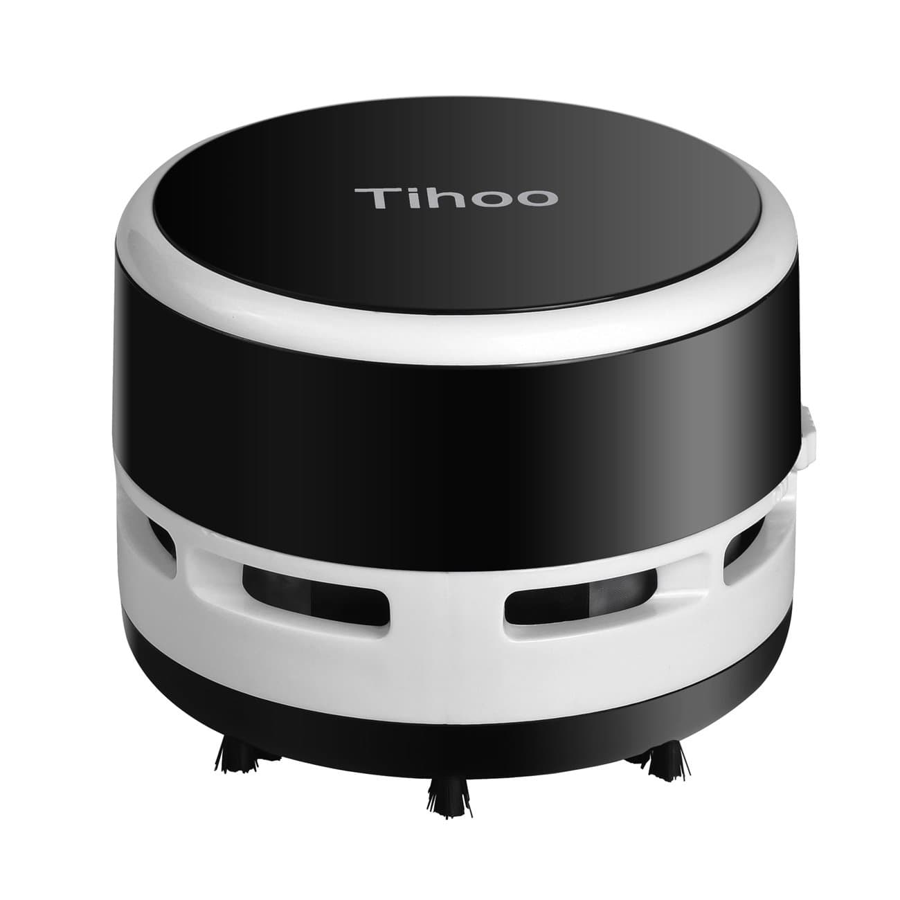 Mini Vacuum Cleaner Electric Table Dust/Crumbs/Debris/Ash/Scraps Cleaner for Home Car Office,Φ80 x 62mm,Battery Operated(Black)