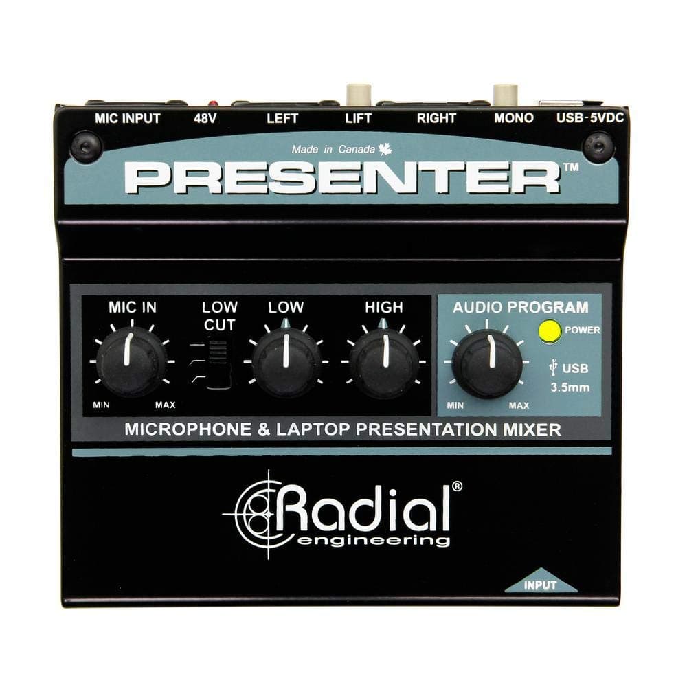 RADIAL ENGINEERING - PRESENTER Compact Mixer, Combines a Microphone Preamp and USB Input, Latest Generation Interface