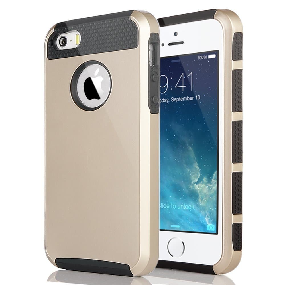 Waloo 2 Piece Gold Case for iPhone 6 - Silicone and Hard Case Combo (Gold/Black)