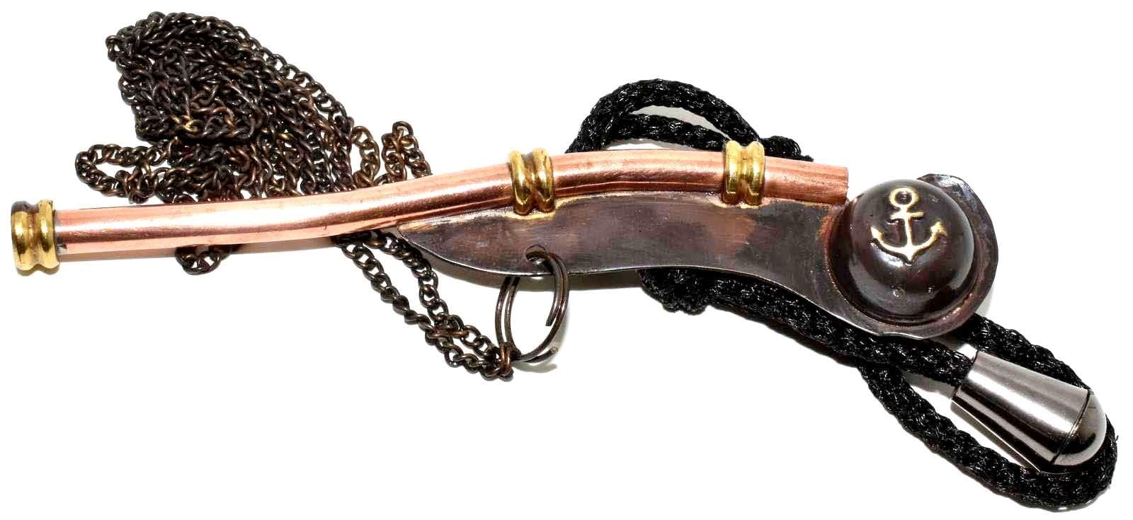 Boatswains Whistle or Bosun Pipe: Nautical Collection (1, Brass)