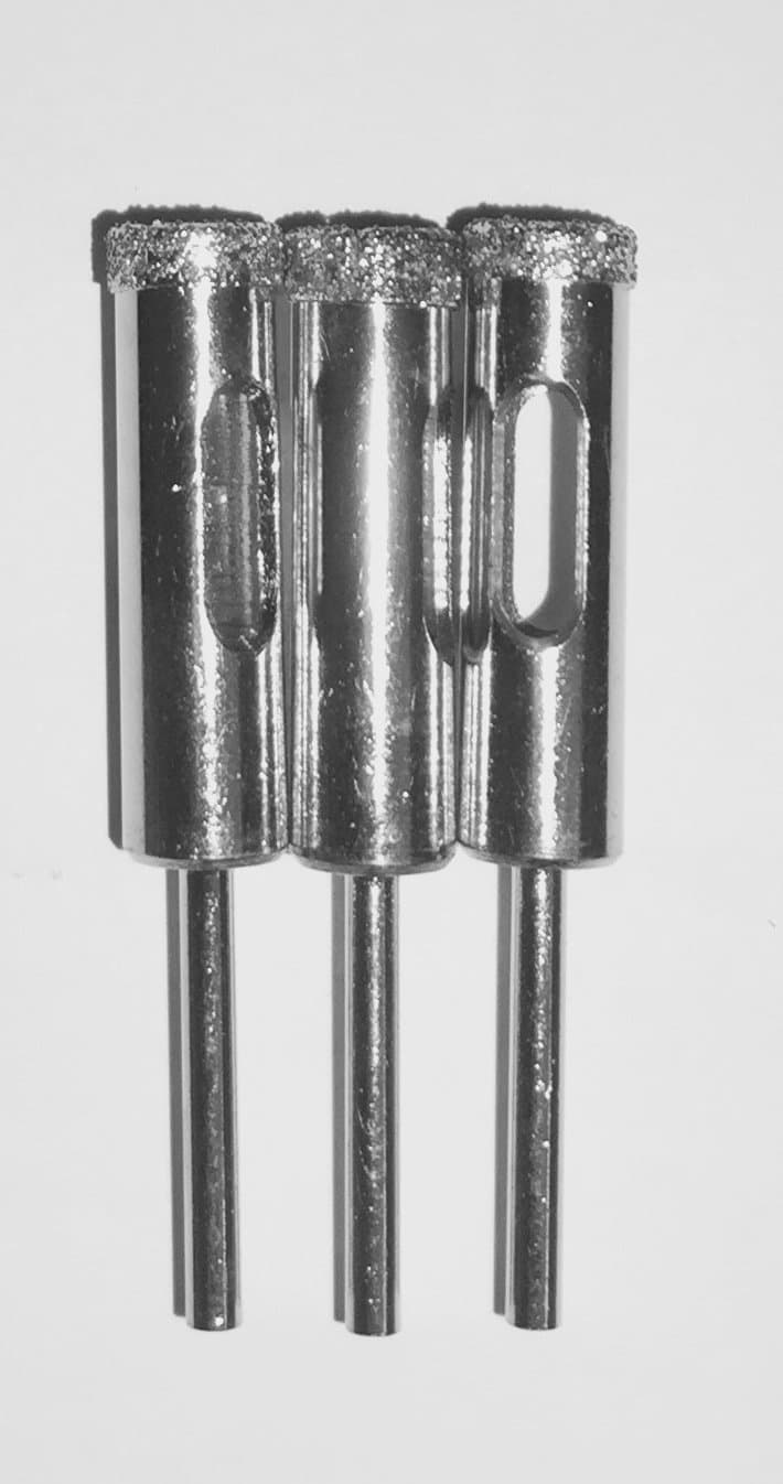 DrillGlass 3/8" Diamond Core Bits 3-Pack Fits Your Dremel Tool | Drill Glass and Tile | Beginner's Instructions Drilling Guide | Idea Guide | 38DCB 3