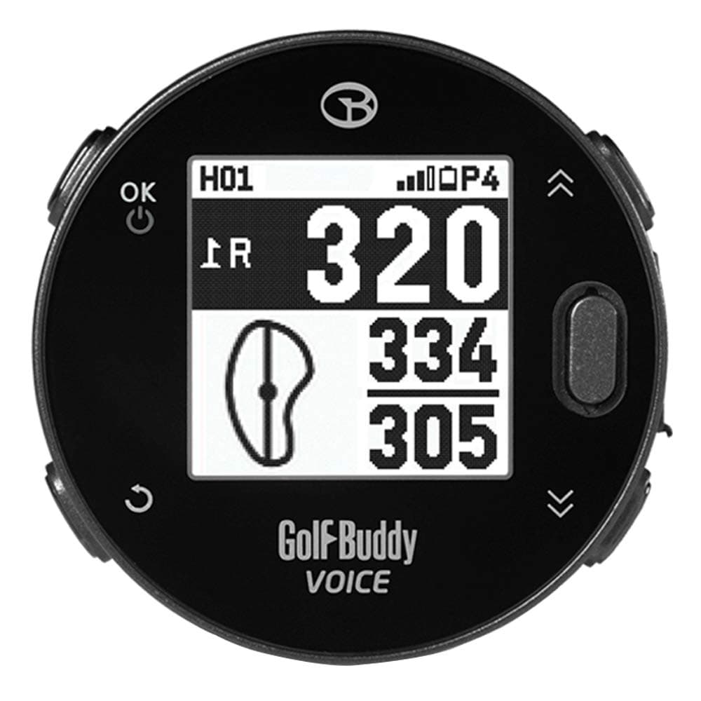GolfBuddy Voicex Easy-to-Use Smart Talking Golf GPS, Black, Small