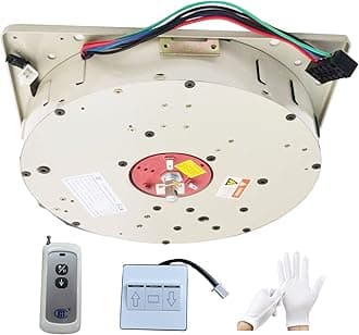 Chandelier Hoist Lifter System, DDJ50 4M Remote Control+Wall Switch Electric Motor Winch Lighting Lifting, 110V-120V Max Capacity 110lbs Hoist Lift (DDJ50 110lbs 4M)