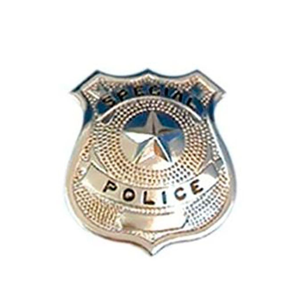 Police badge for pinning, silver