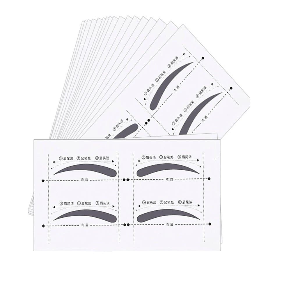 32Pairs Reusable Stick-up Eyebrow Stencil Eyebrow Makeup Tools Eyebrows Mold Cosmetic Accessories Kit (Natural Eyebrow)