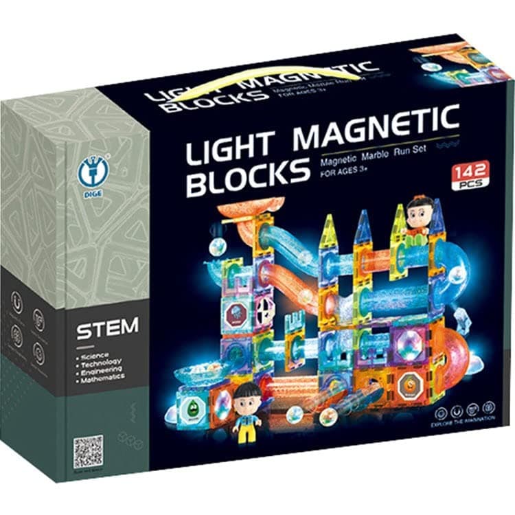 142 Pcs Light Magnetic Tiles | Large Building Blocks | STEAM Educational Toys-for Kids Age 3 +Year Old Boy Girl | Creative Gift (Multicolor)