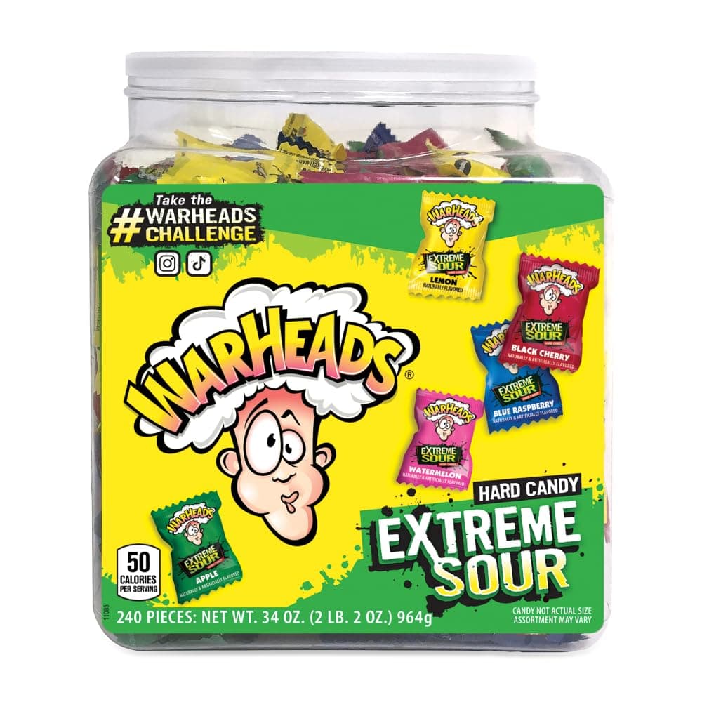 Warheads Extreme Sour Hard Candy (Pack of 240) by Warheads