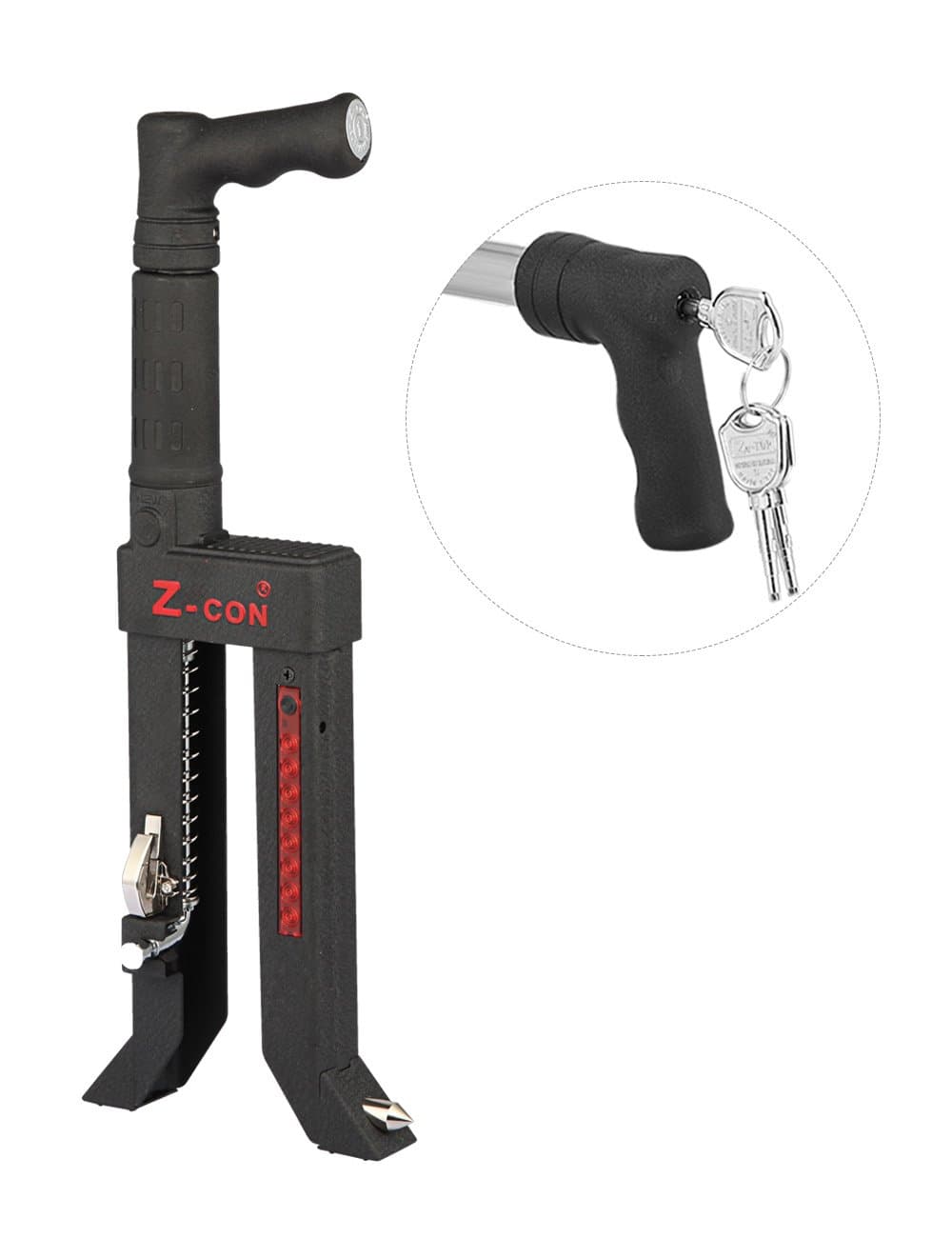 Brake Lock, Z-CON Brake Lock CLutch Lock Anti Theft Pure Steel Car Lock for the Brake Rod Width 5mm - 15mm of All Automobiles - Midnight Black