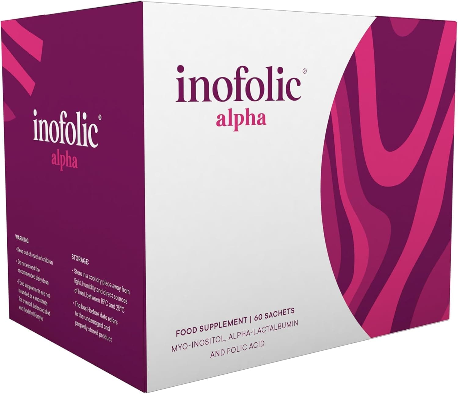 Alpha - Natural Support for PCOS in Women - 95% Effective - Restores Ovulation - Female Hormone Balance - 4000mg Myo-Inositol- 100mg Alpha-lactalbumin - 400ug Folic Acid – 60 Sachets
