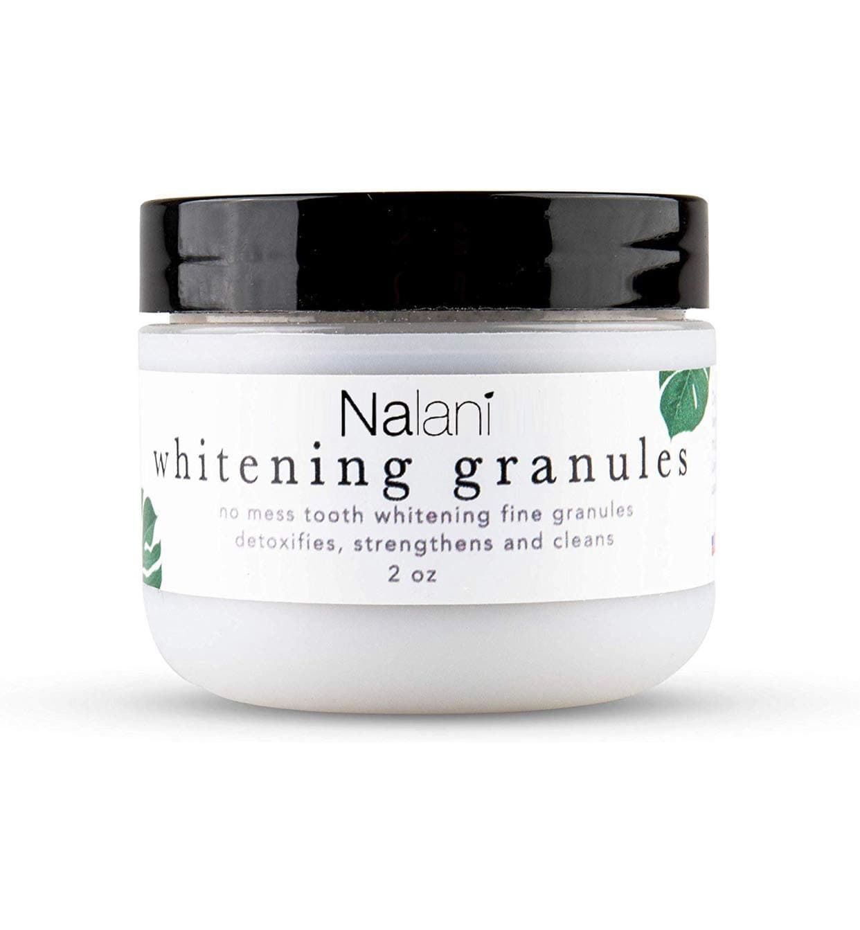 Nalani All Natural Organic No Mess Teeth Whitening Granules with Activated Charcoal - Spearmint - Better Than Powder, Gel, Strips - Made in USA - Made with Anti-Microbial Ingredients - 2oz