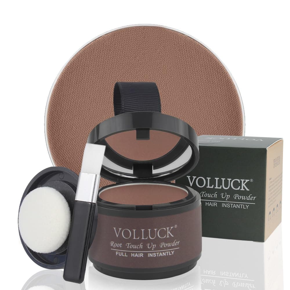 VOLLUCK Root Touch up Powder 4g – Covers Grey Roots & Conceals Thinning Hair, Hairline Powder for Men & Women – Natural Look, Easy to Use & Compact for Quick Touch Ups (Auburn)