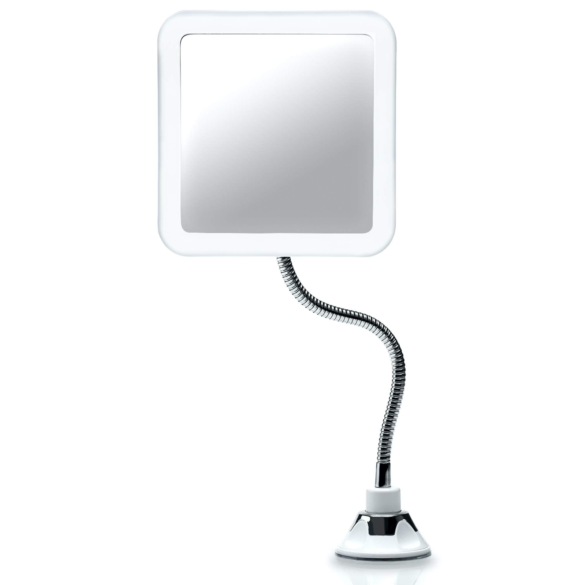 Flexible Magnifying Mirror 10X with LED Light and Gooseneck, Lighted Travel Makeup Mirror, Lock Suction, Natural Daylight LED, Cordless and Portable (Mira Plus)