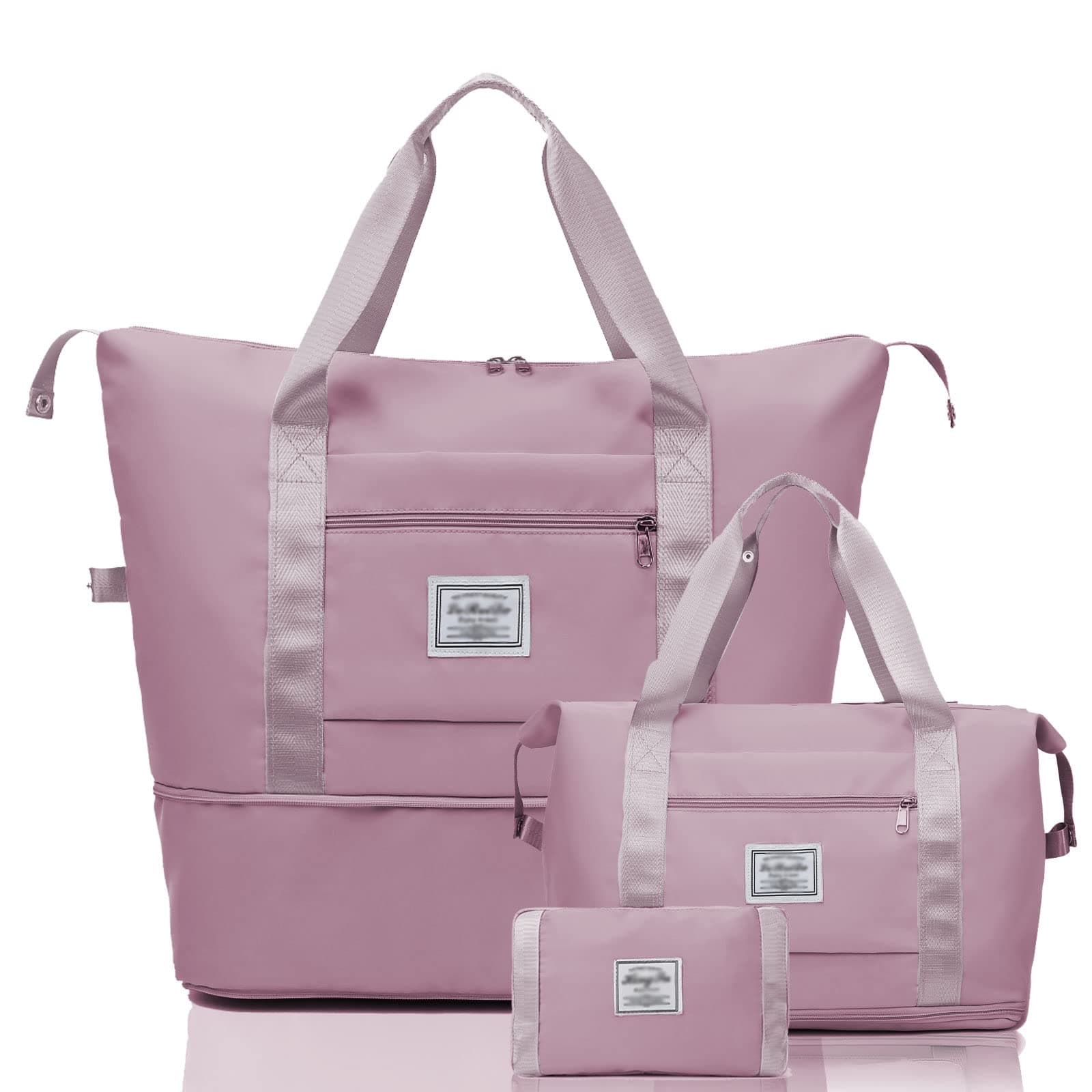 Keyck Travel Bag Sport Gym Bag, Duffel Bag for Men Women,Overnight Weekender Bag with Wet Pocket,Expandable Lightweight Waterproof Fitness Bag,Foldable Luggage Bag for Swimming Holiday, Pink Purple