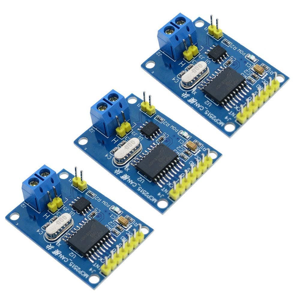 3Pcs MCP2515 CAN Bus Module TJA1050 Receiver SPI Module for Arduino 51 MCU ARM Controller Development Board(with 40pin Dupont Cable)