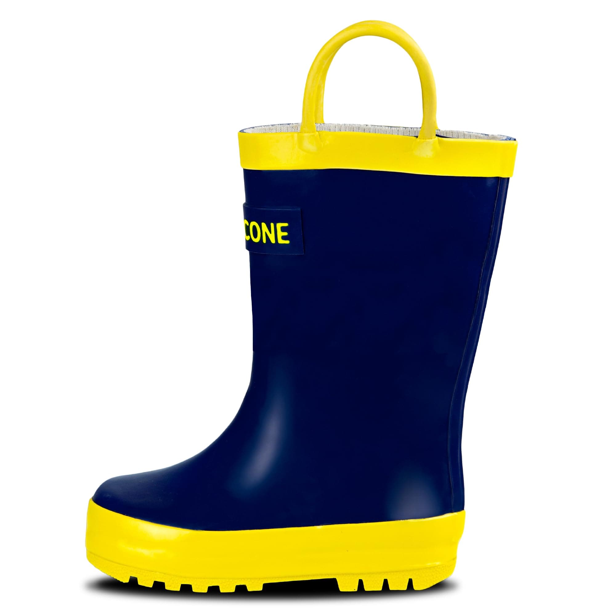 Lone Cone Kids Rain Boots for Girls & Boys – Waterproof Natural Rubber Toddler Rain Boots with Non-Slip Outsole & Easy Pull Handles – Solid, Pattern & Glitter Designs