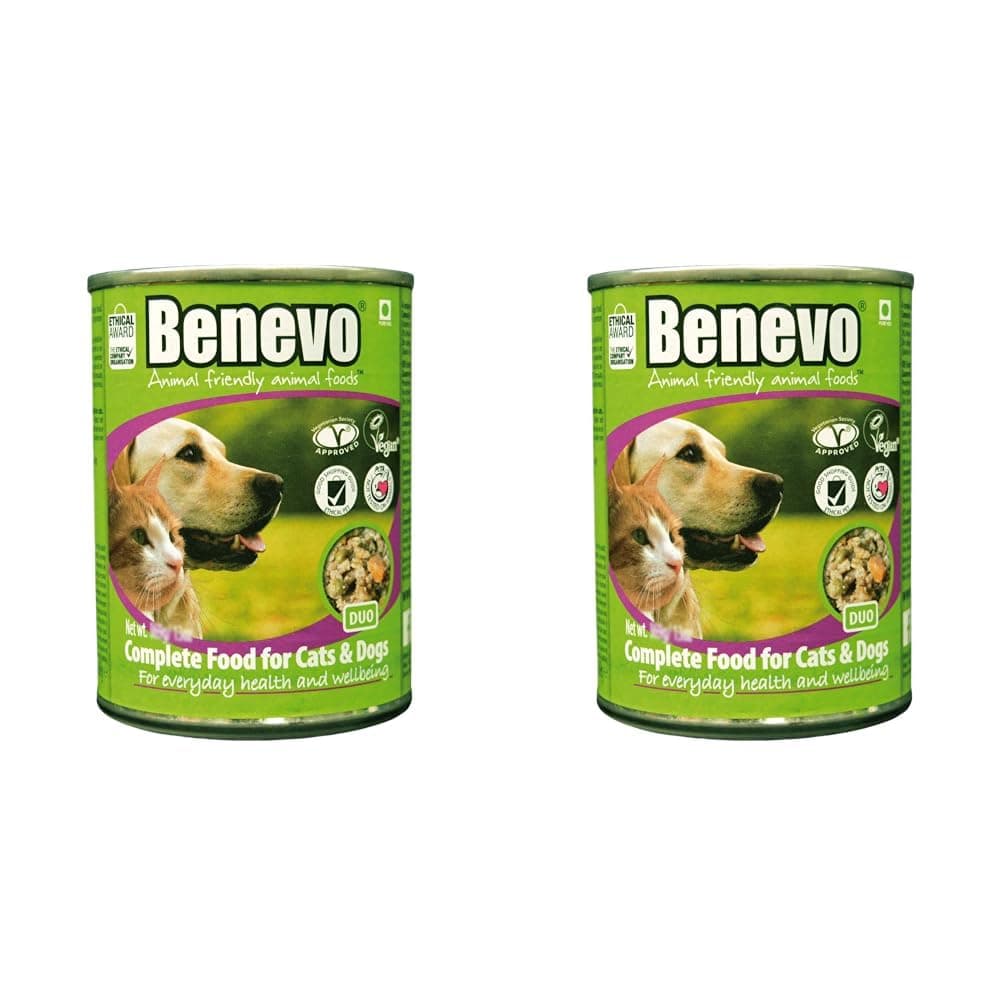 Benevo Duo vegan cat and dog food, complete, gluten free, adult, puppy and kitten friendly, holistic, non-gm and sensitive recipe. 354g (Pack of 2)