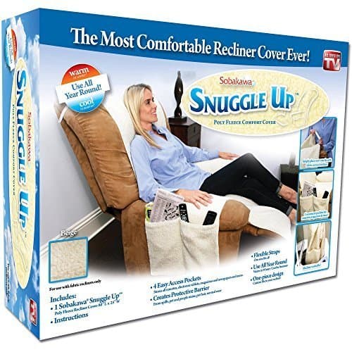 Sobakawa Snuggle Up Recliner Poly Fleece Comfort Chair Seat Cover