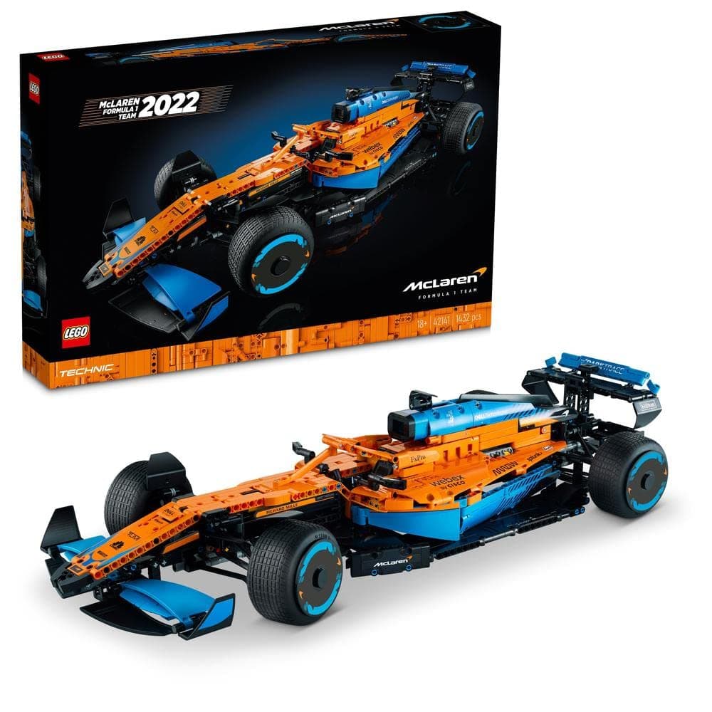 LEGO Technic McLaren Formula 1 Race Car Set for Adults, 1,434-Piece Replica F1 Motor Sport Model Building Kit, Gift Idea for Men, Women, Him, Her, Husband, Collectible Home Décor 42141