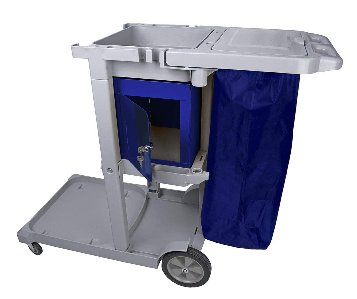 Robert Scott Jolly Trolley Mobile Cleaners Cart With Lockable Box & Vinyl Bag