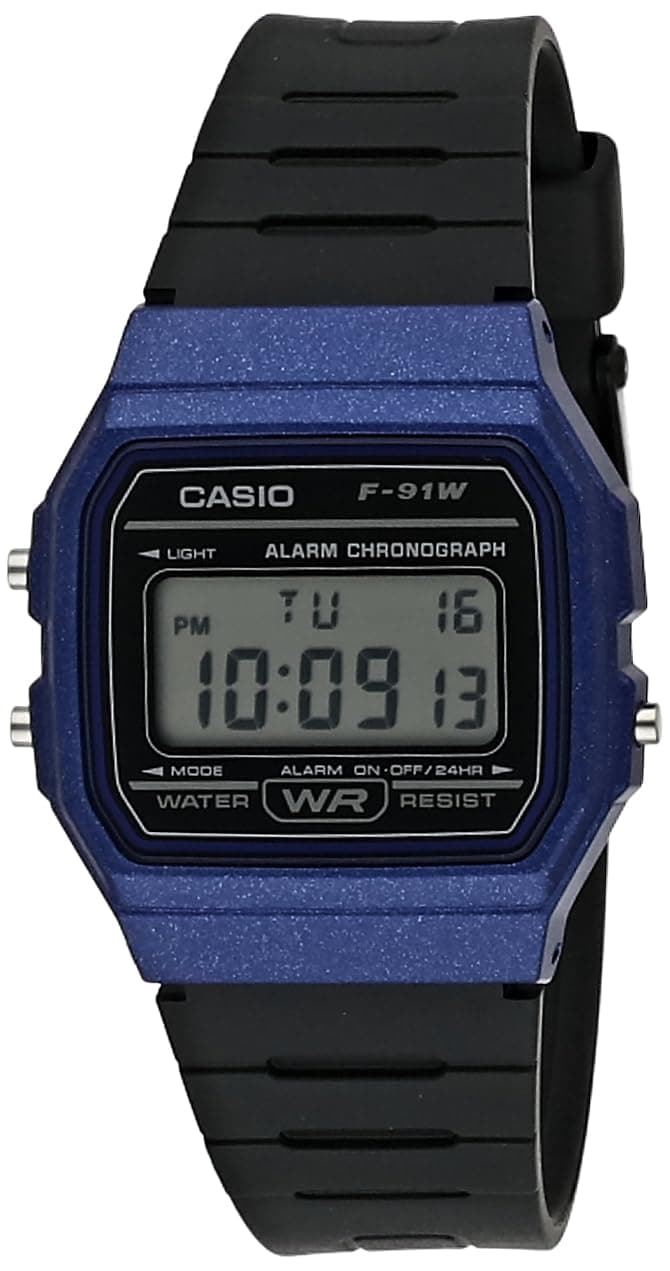 Casio Unisex Watch - F-91WM-2ADF Grey Dial, Black Band