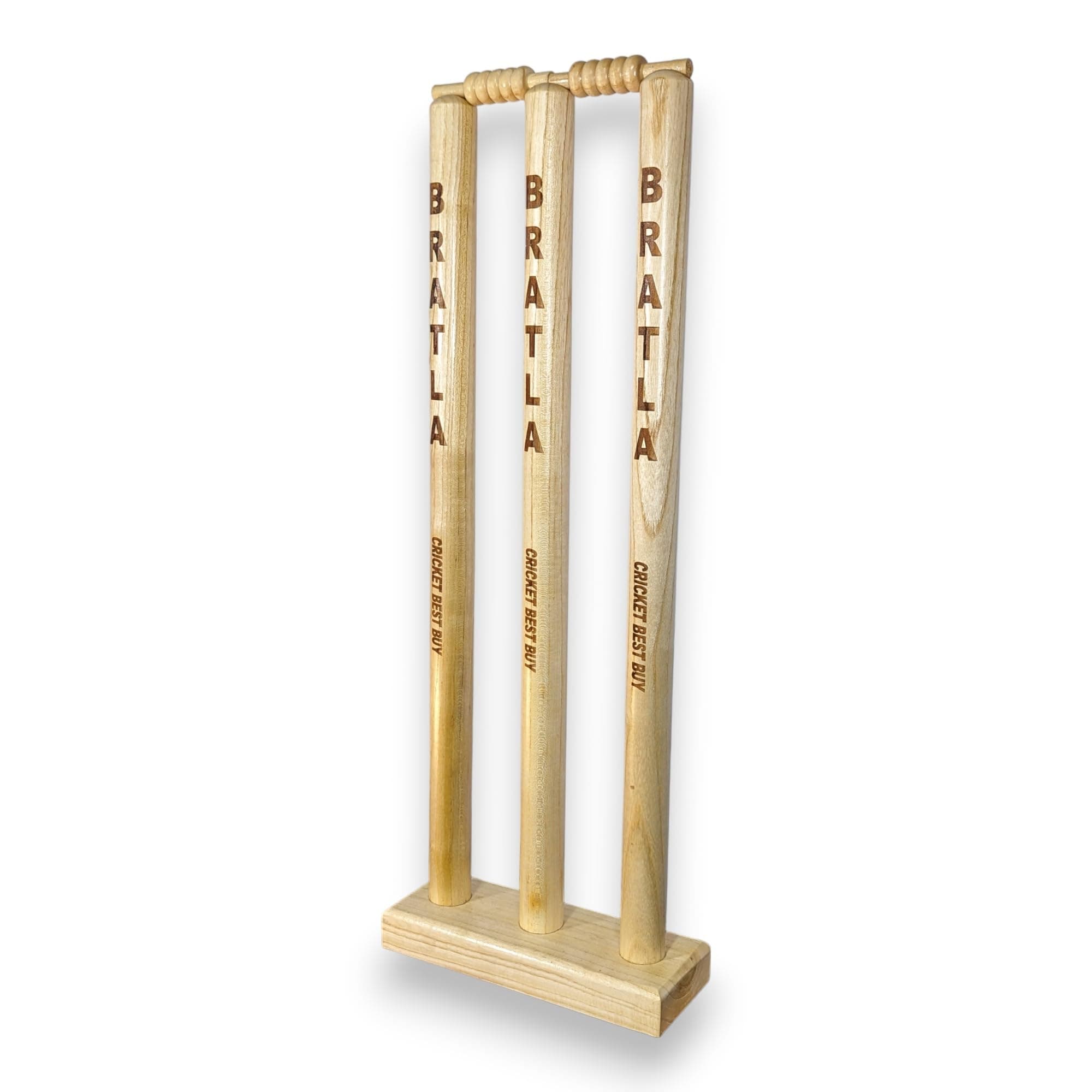 Cricket Best Buy CBB Cricket Wicket Stumps with Wood Base Multi-Surface Placement