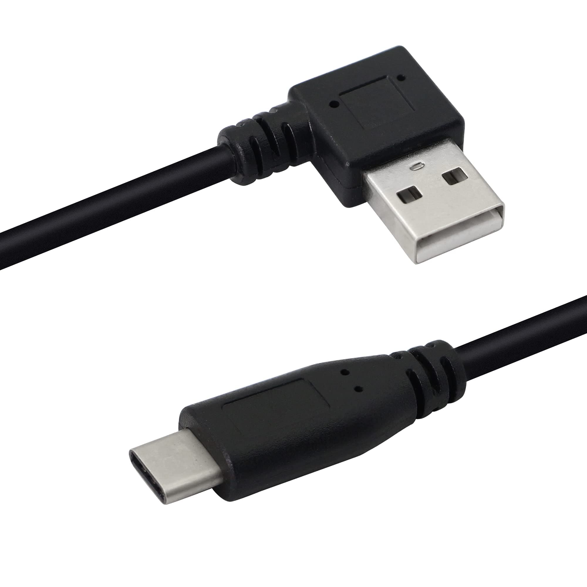 PNGKNYOCN 90 Degree USB Adapter Cable Right Angle USB 2.0 (Type-A) Male to USB 2.0 (Type-C) Male Fast Charge and Data Sync Cable （25cm）