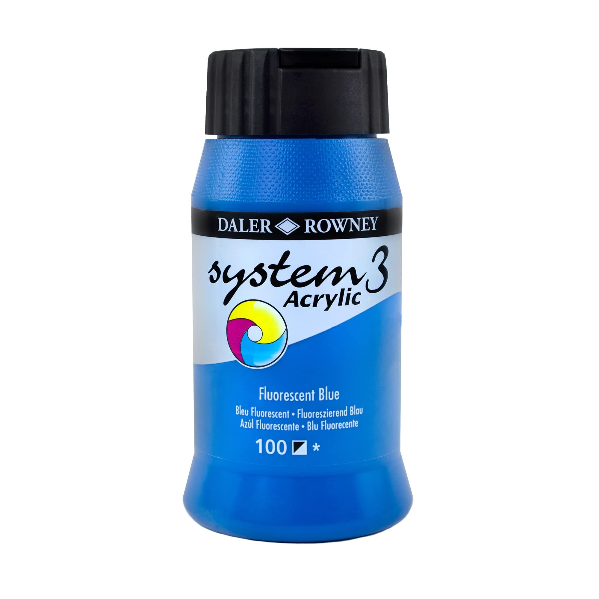 Daler RowneySystem3 Acrylic Paint, Plastic Pot, 16.91oz - 500 ml, Fluorescent Blue