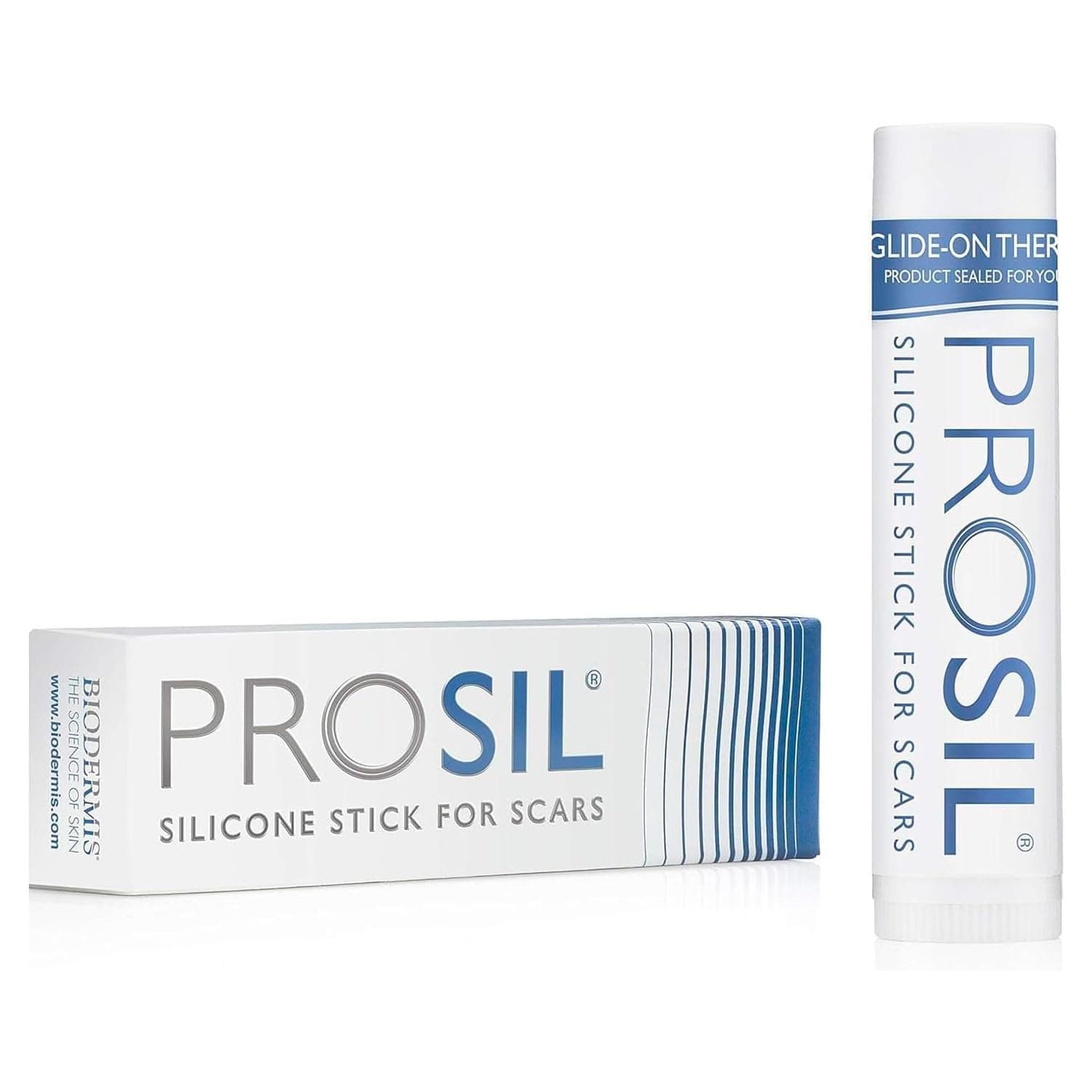 BIODERMIS Pro-Sil Patented Silicone Scar Treatment Stick - Clinically Proven to Reduce The Appearance of Scars Easy Glide-on Applicator,4.25g, One Size