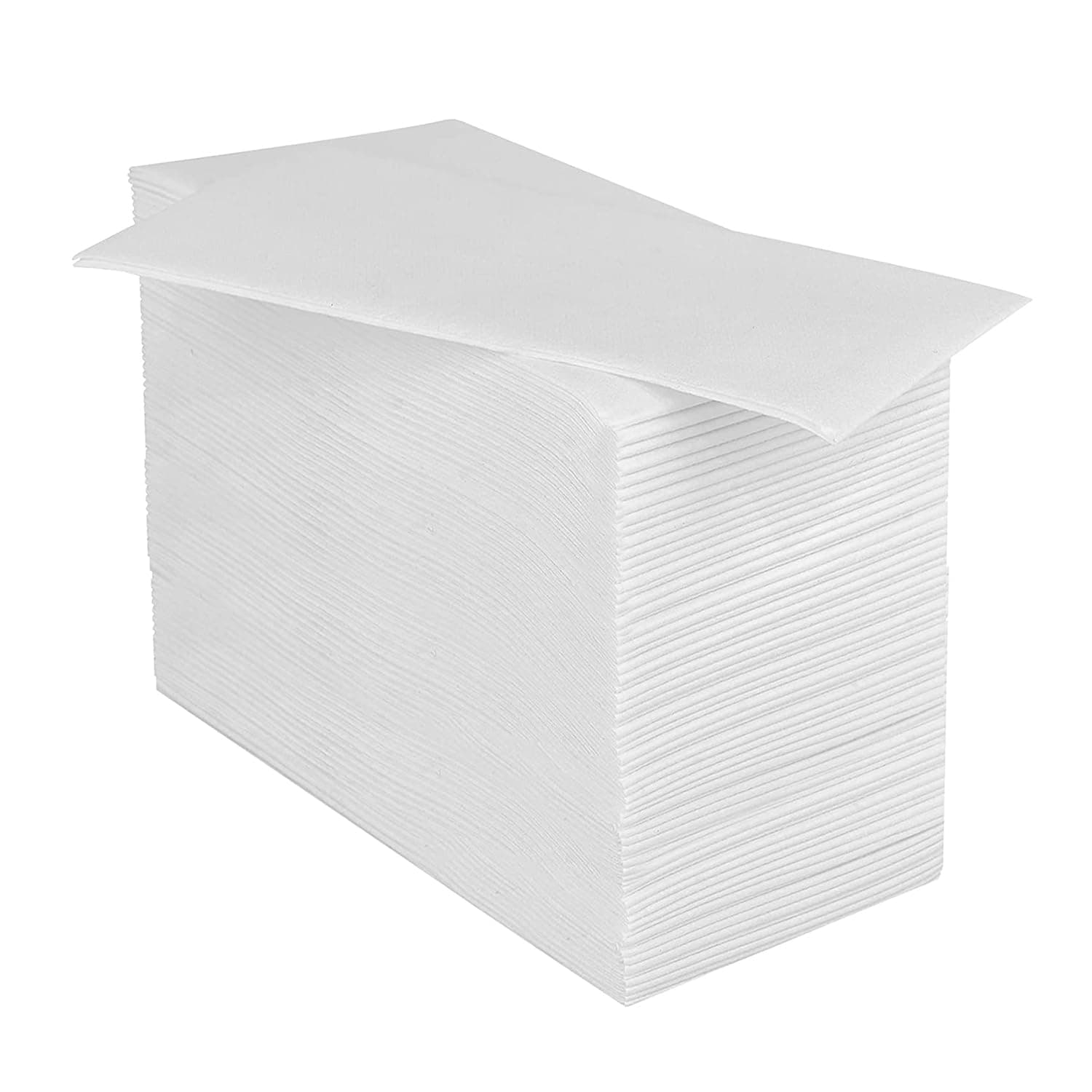 100 pcs Luxury White Paper Airlaid Quality Foled White Napkins Disposable Linen Feel Paper Napkins for Wedding Parties Christmas 20 * 40 cm.