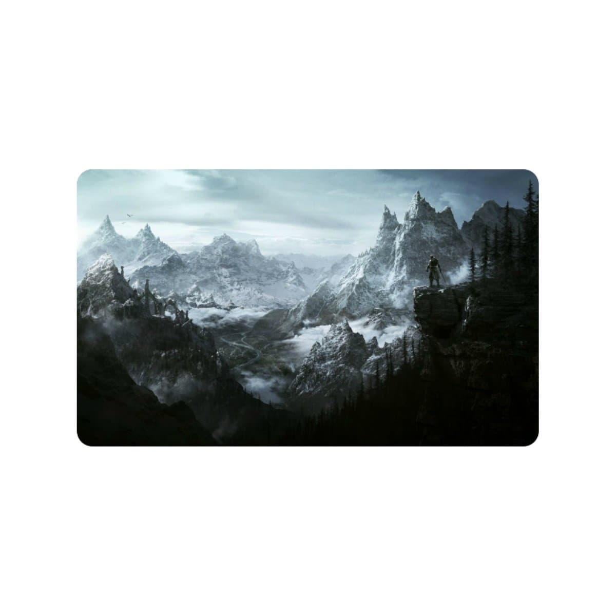 Funny Skyrim Printed Front/Indoor/Inside/Home Plastic Waterproof Doormat with Heavy-Duty PVC Backing 30 x 18