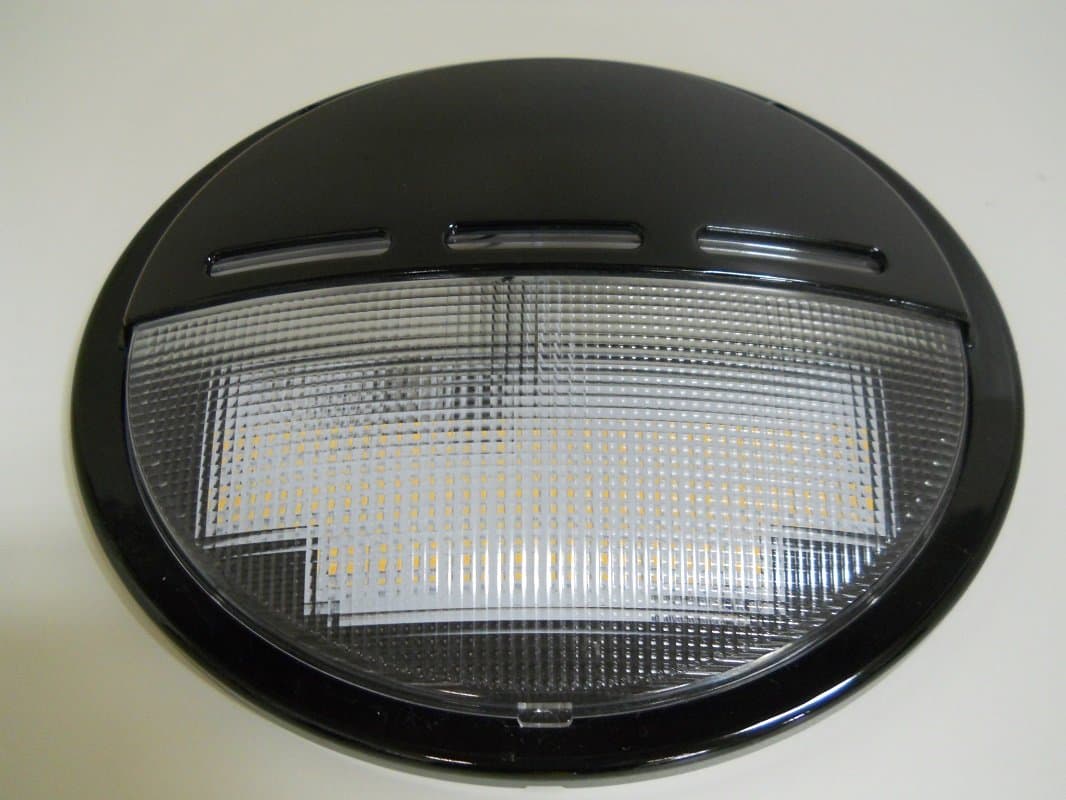 Command Electronics White LED 9" Oval RV Trailer Camper Porch Scare Security Light/Black Base