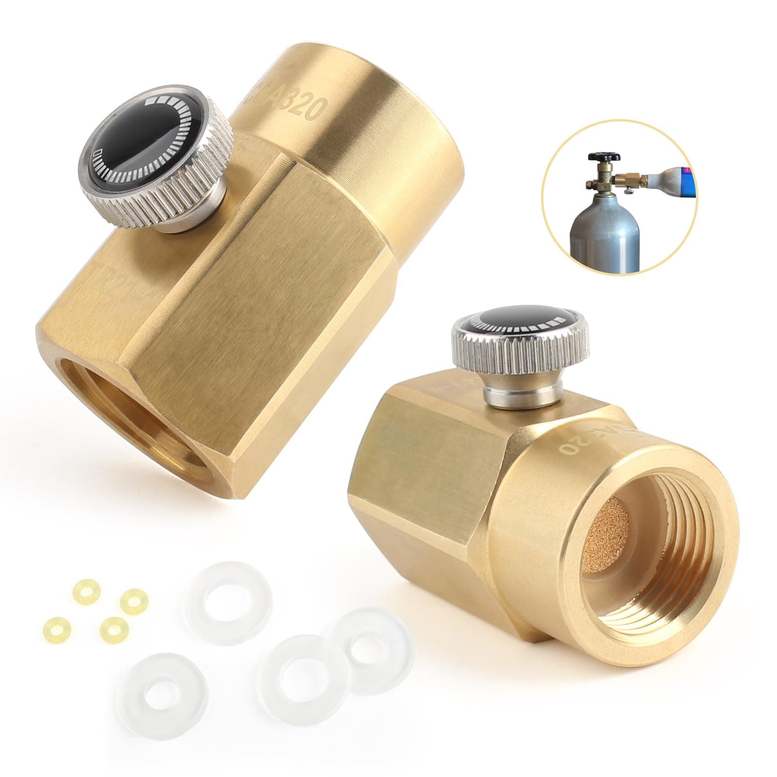 Soda Refill Bottle Co2 Adapter Refills Connector Kit for CGA320 to TR21-4,Soda Machine Soda Bottle Adapter Connector Adapter Accessories Replacement for (CGA320 to TR21.4)