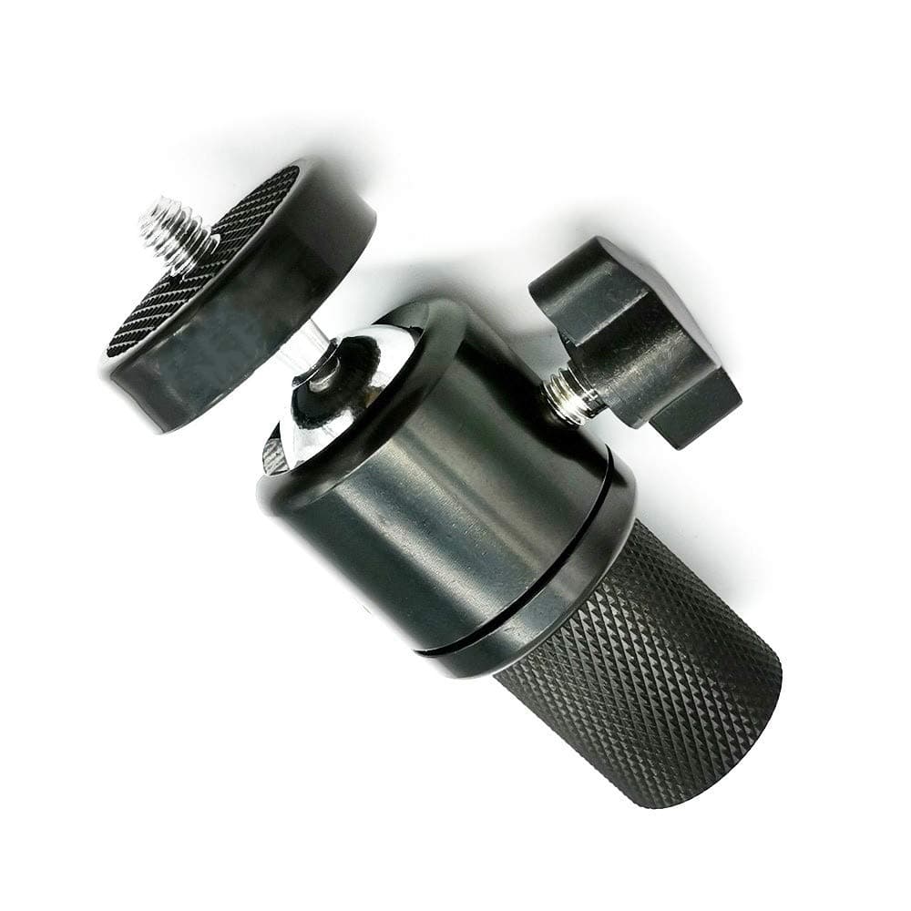 Music Microphone Mic Stand Tripod Mount Adapter with Locking Swivel Ball Head (5/8'' - 27 to 1/4'' - 20) for Gopro, Digital Camera and Video Recorder