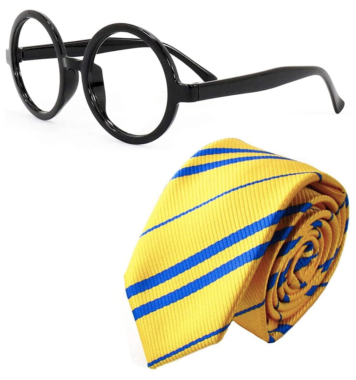 YUPPIN Wizard Costume Accessories Set, Harry Sorcerer Nerd Circle Glasses and Tie set