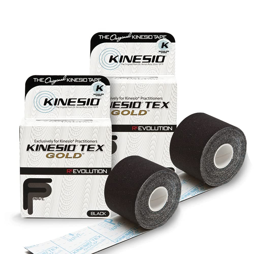 Kinesio Tex GoldTM Tape TWO Rolls 2 x 16.4' Black by Kinesio Tex