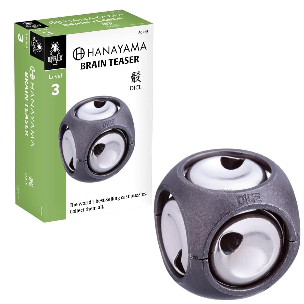 BePuzzled |Dice Hanayama Metal Brainteaser Puzzle Mensa Rated Level 3, for Ages 12 and Up