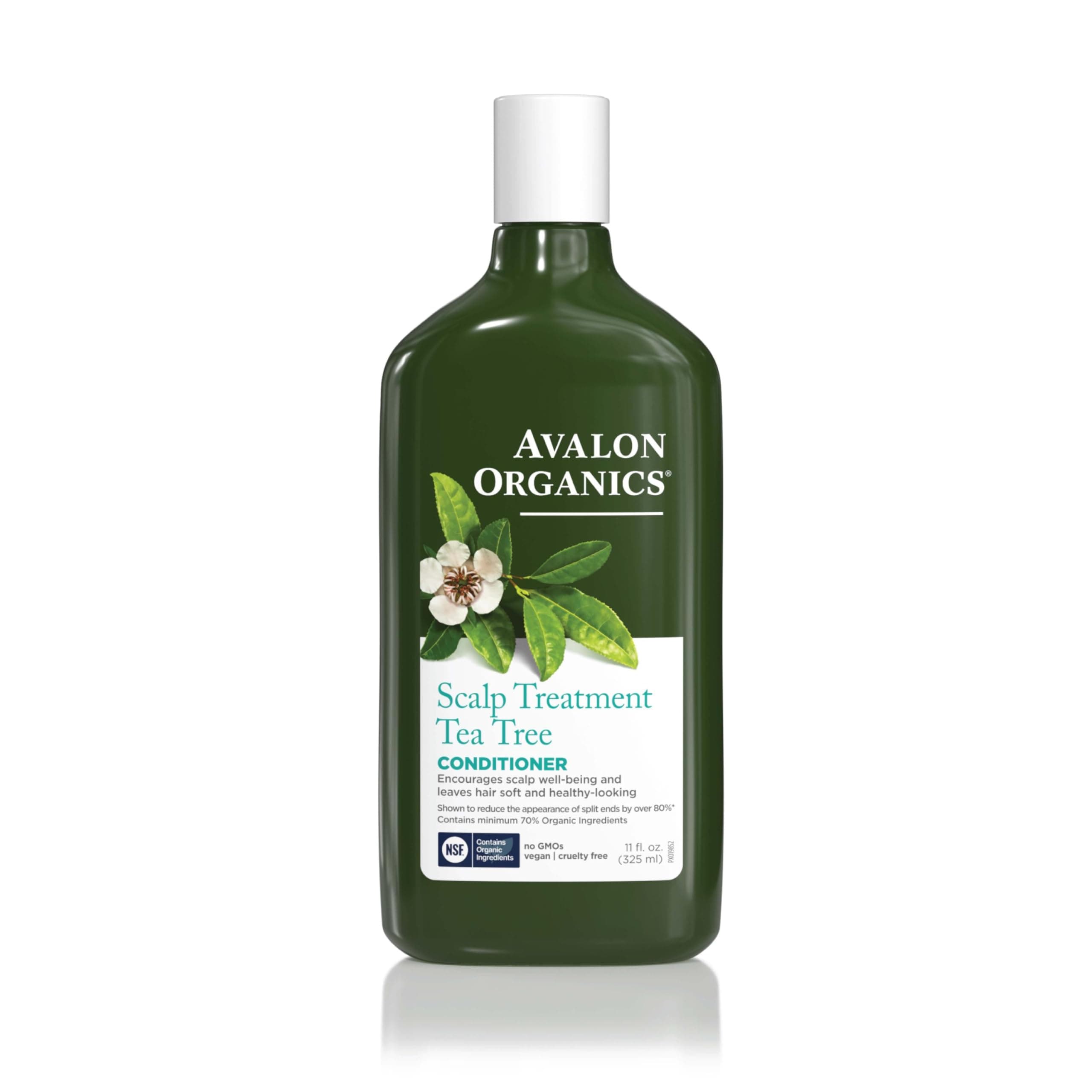 Avalon Organics Scalp Treatment Tea Tree Conditioner, Encourages Scalp Well-Being and Leaves Hair Soft, 11 Fluid Ounces