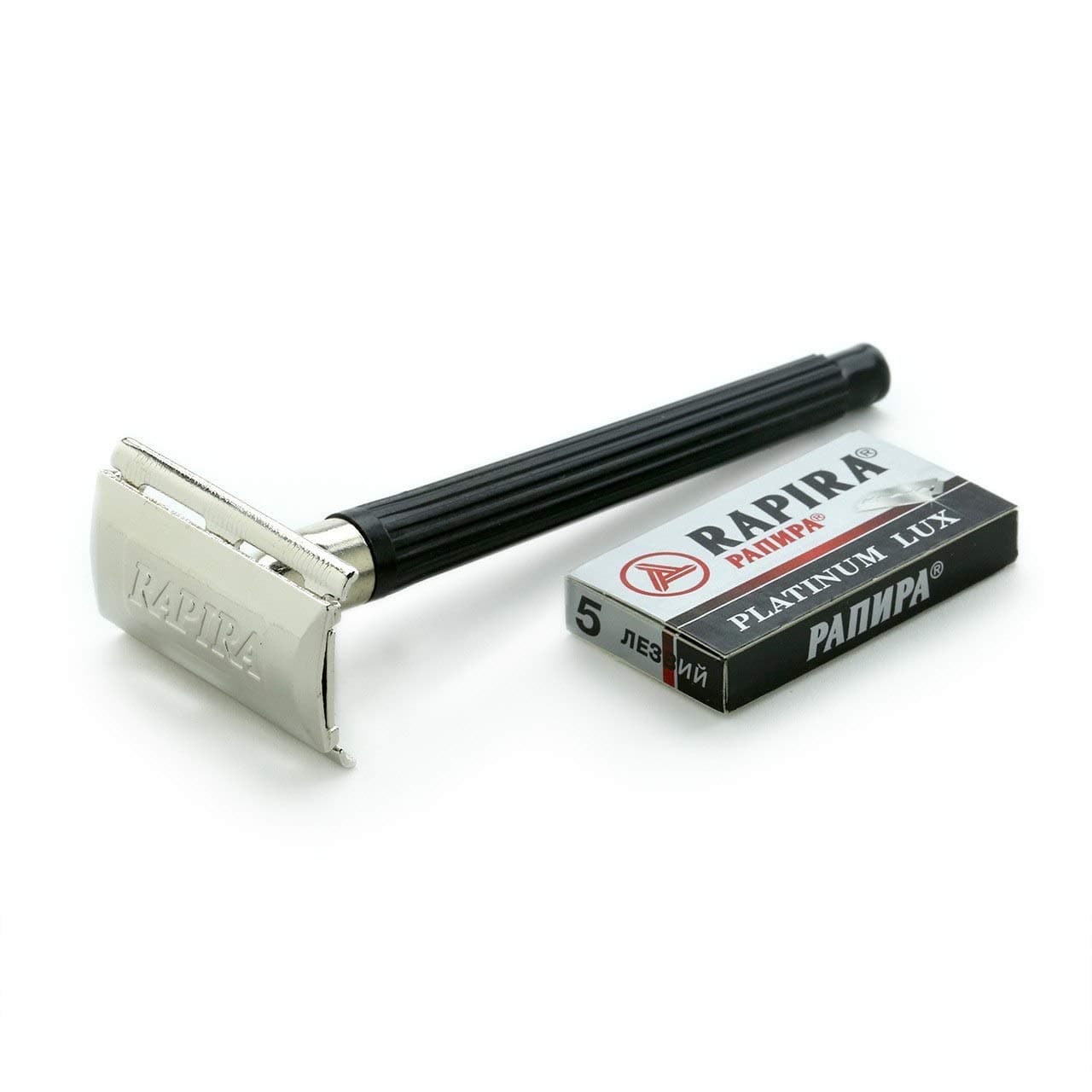 Rapira Platinum Lux Double Edge Safety Razor & 5 blades