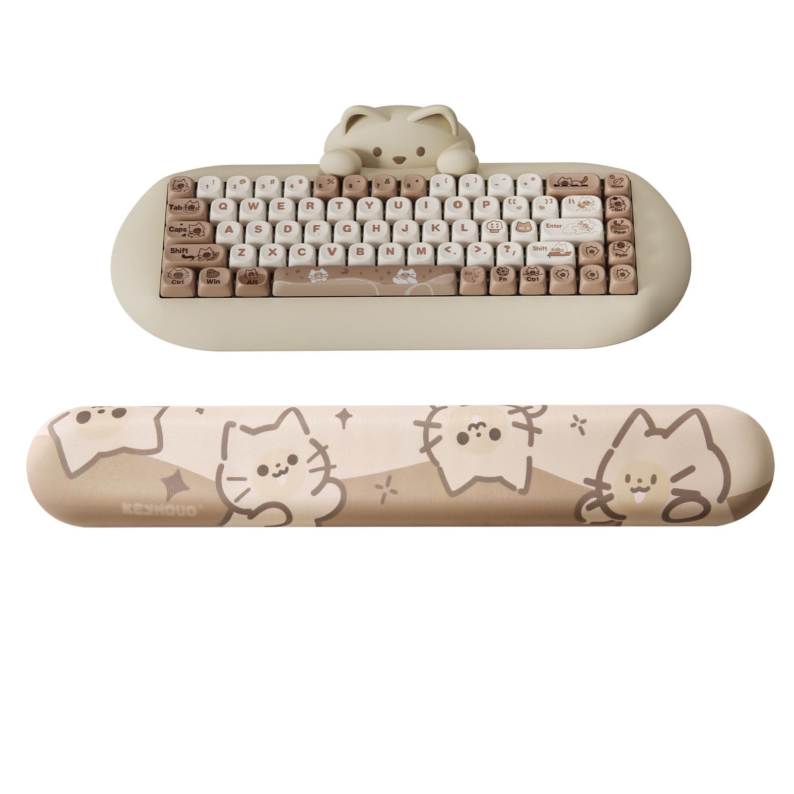 Keyboard Wrist Rest, Ergonomic Mouse Wrist Support for Typing Pain Relief, Nice Wrist Rest for Office, Gaming and Computer (Brown)