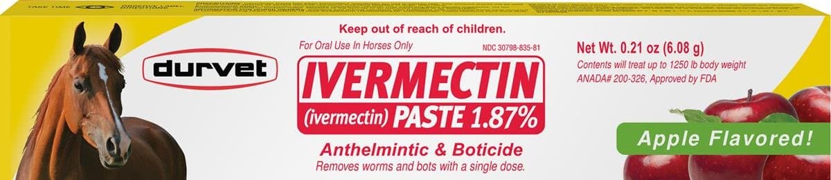 DURVET/Equine 698454 Ivermectin Paste 1.87% Bulk for Horses Apple, 6.08 gm